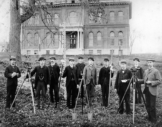 Photo of students standing in front of Culver Hall