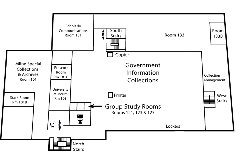 Map of Level 1 Dimond Library