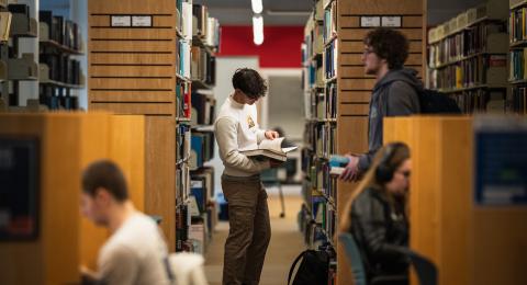 Students in Kingsbury Library