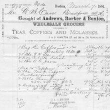 Two invoices from Chase & Sandborn Importers, Boston MA (1897/1903) Two invoices from Chase & Sandborn Importers, Boston MA (1897/1903)