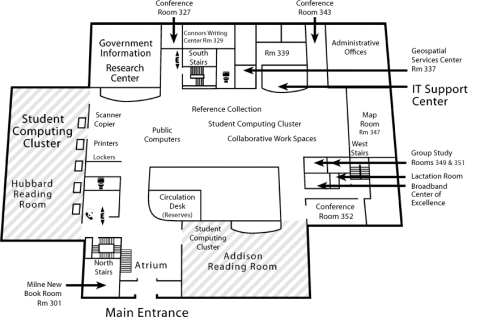 Map of Level 3 Dimond Library
