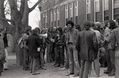 Students on campus in 1970