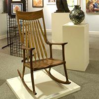 art installation featuring rocking chair
