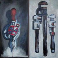 painting of hand tools