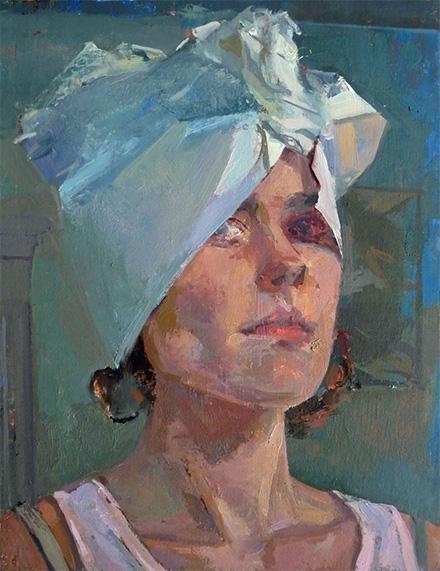 Blind Spot, oil painting of woman by Suzanne Schireson