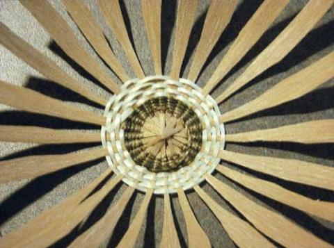 detail of a hand-woven basket