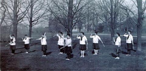 woman outdoors exercising