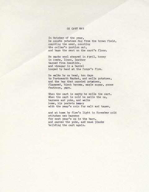 Ox Cart Man, draft 18, typewritten, no corrections made