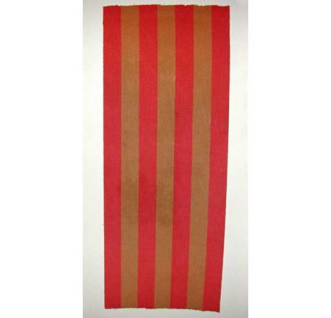 section of orange and gold striped carpet