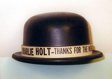 Bowler hat for Charlie Holt celebration