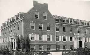 Hetzel Hall from the northeast with a view of both entrances, taken by Clement Moran ca. 1927.