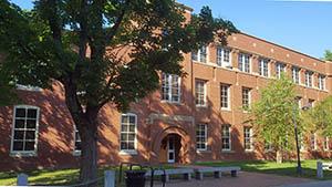 Main entrance to Hewitt Hall, July 2016.