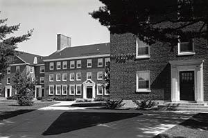 Hitchcock Hall from Academic Way with views of multiple entrances.