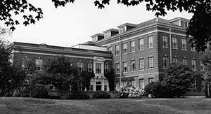 James Hall from lawn in front of Morrill.