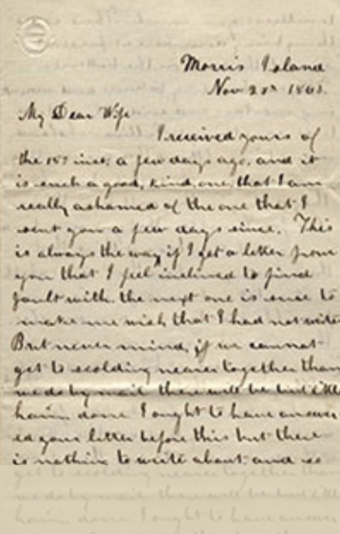 handwritten civil war era letter for decoration only