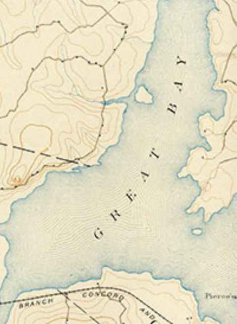 detail of historical map of NH