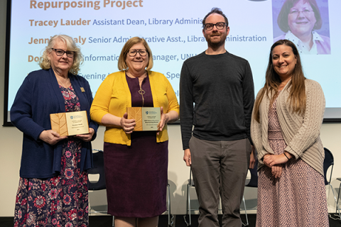 UNH employees holding sustainability awards