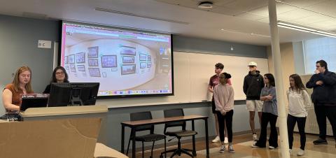 Students presenting their final project