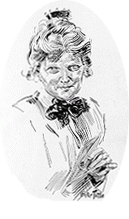 "An elderly dame" Illustration by Walter Tittle for Molly Make-Believe, 1910